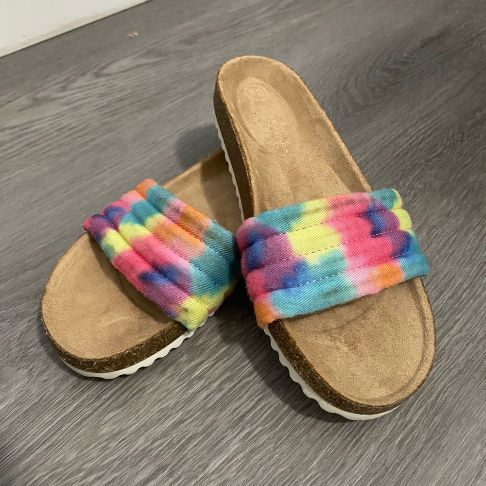 Cat & Jack Tie Dye Slides Size 13